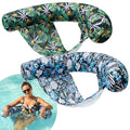 FindUWill Inflatable Pool Floats Chair 2 Pack Tanning Pool Lounger Chair with Sling Fabric Swimming Noodle Chairs Pool Floaties Blow up Pool Noodles for Adults(Blue Flower Green)