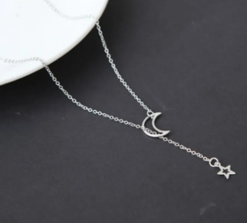 Moon & Star Clavicle Necklace