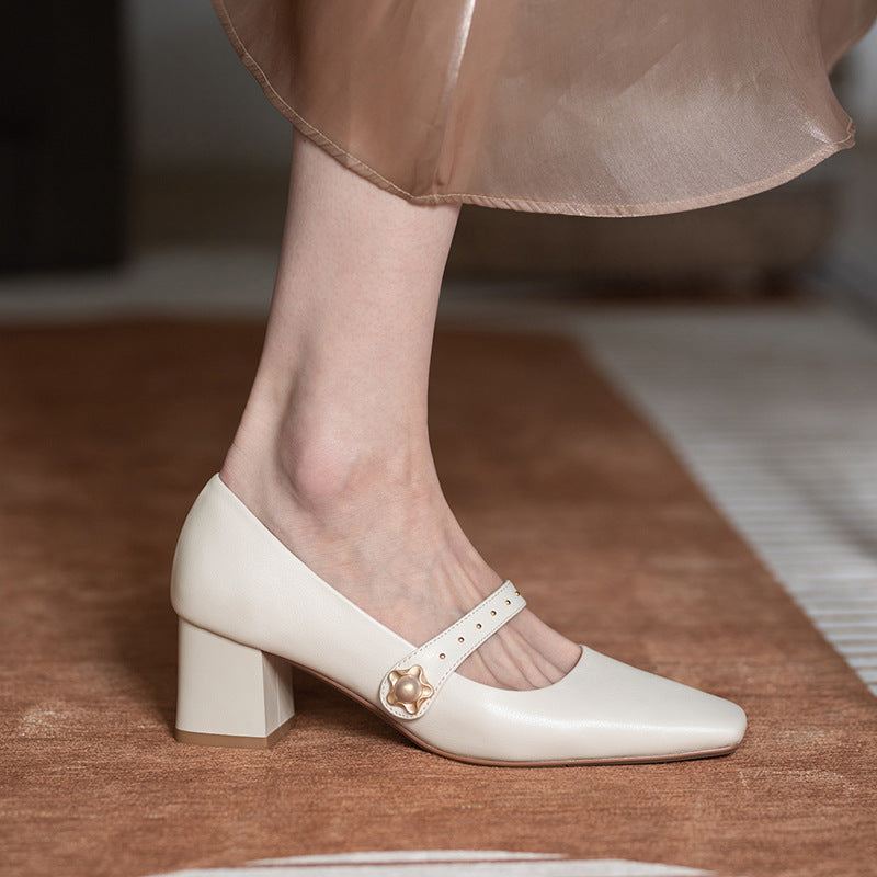 2020 New Women's Leather Mary Jane Heels (Retro Style)