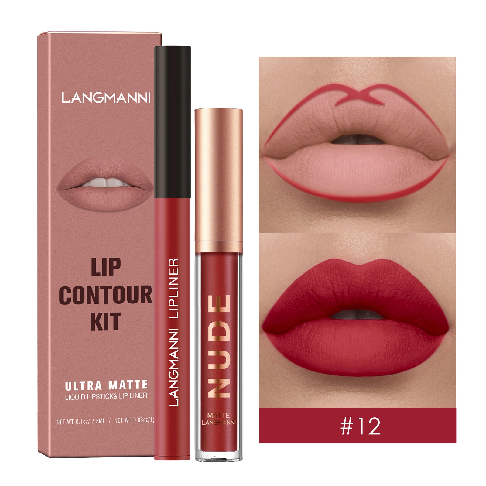 Lip Liner and Matte Lip Gloss Combination Set