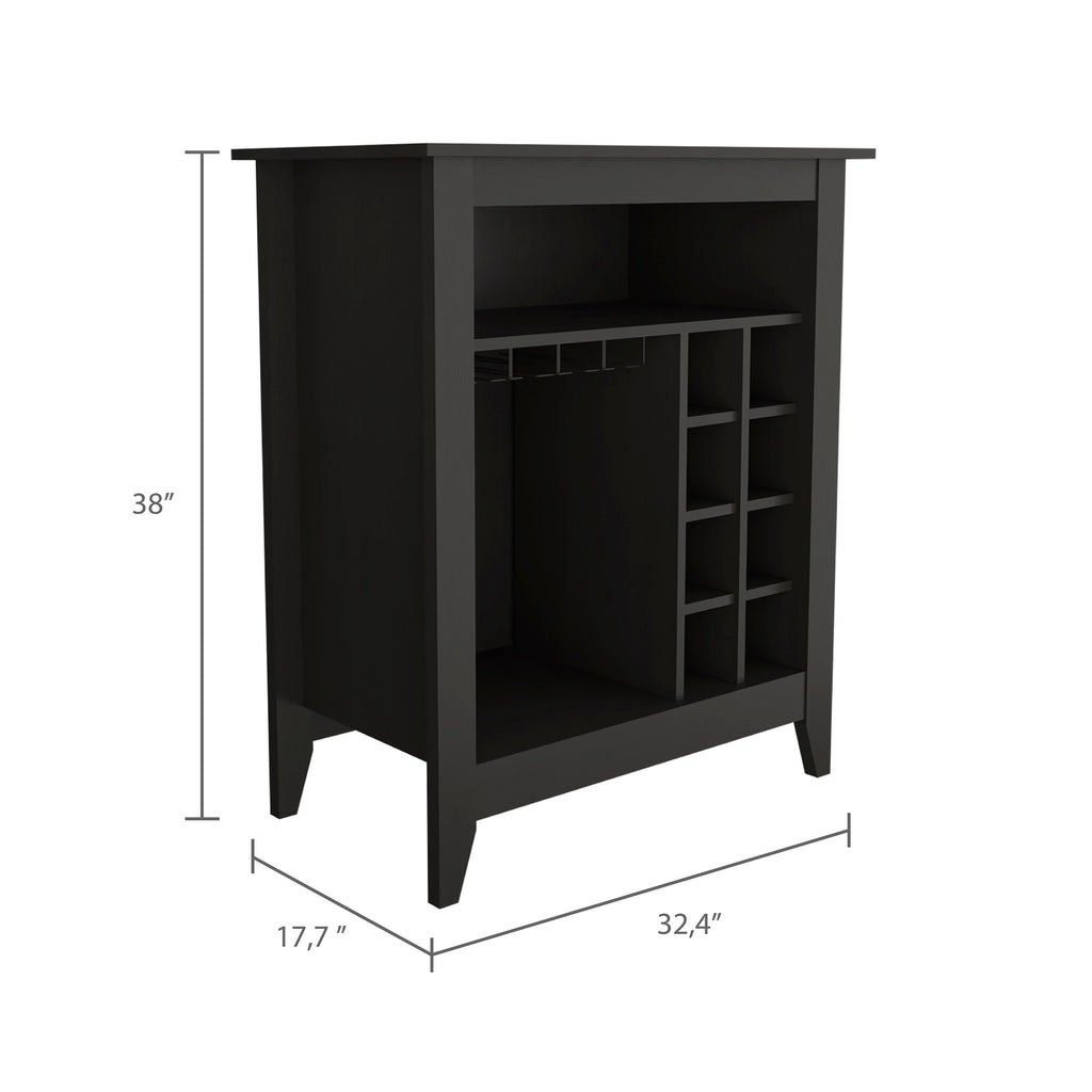 6-Bottle 1-Drawer 1-Shelf Bar Cabinet Wenge