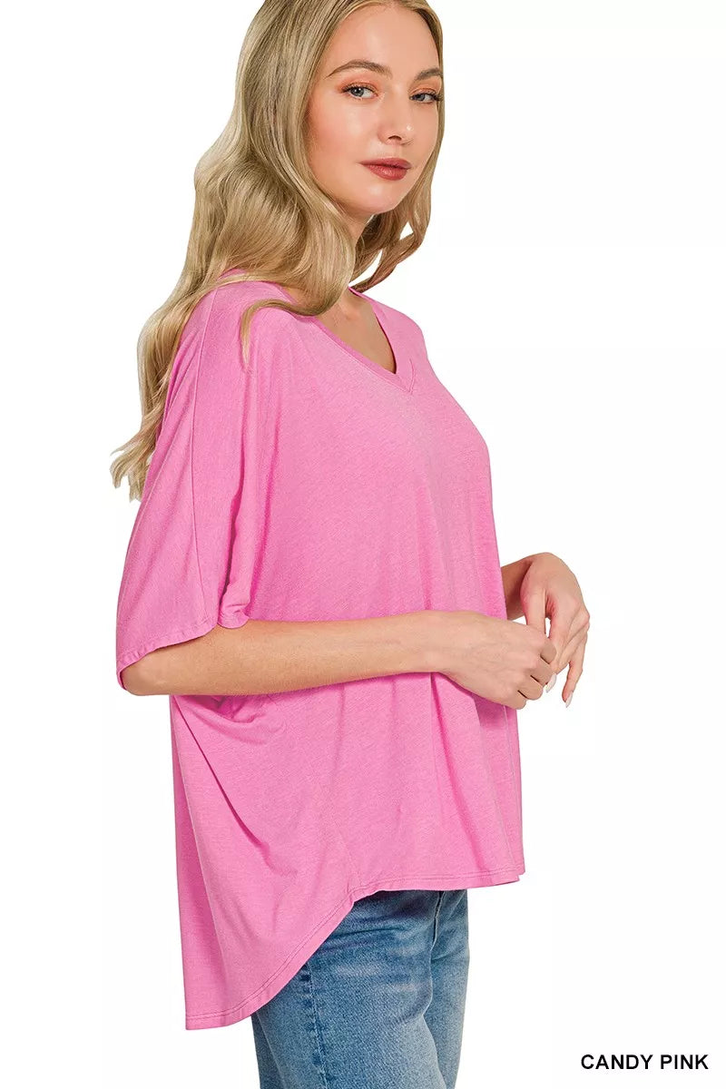 Zenana V-neck Oversized Top & Pants Set