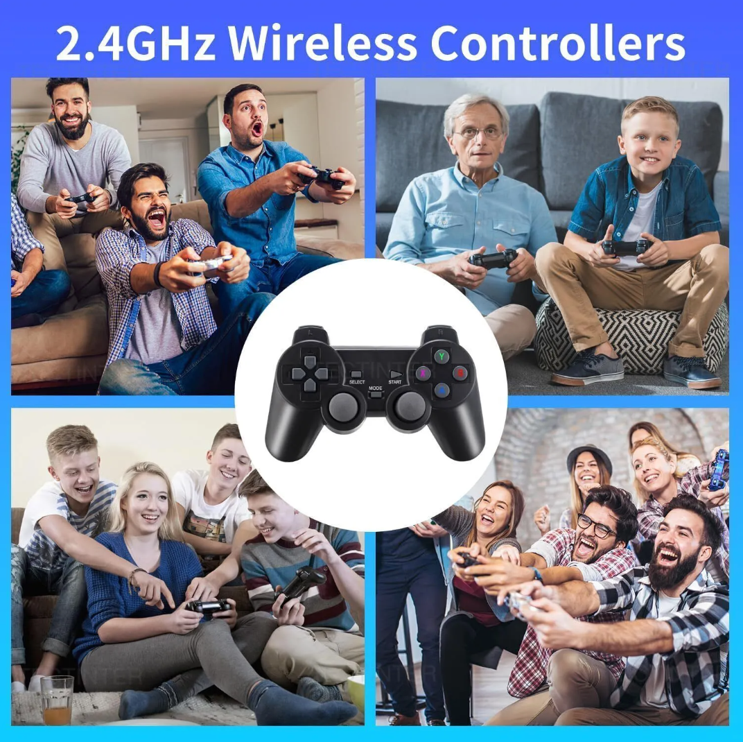 4K Retro Game Stick Console & Dual Wireless Controllers