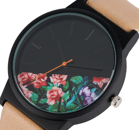 New Korean Style Unisex Quartz Watch with Tropical Design