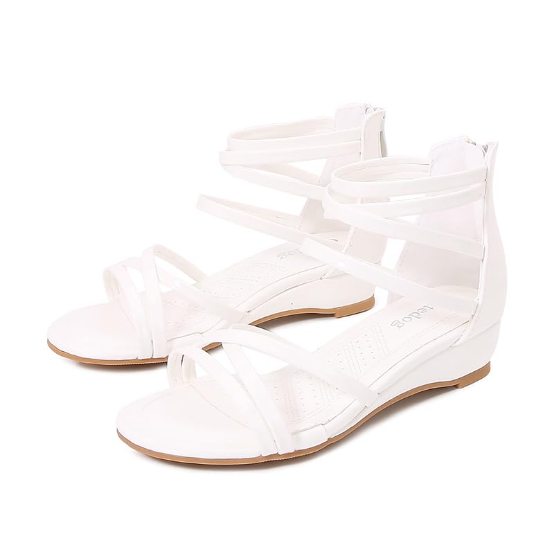 SiZuo Princess Shoes Girls Heels Princess Dress up Shoes Little Girl Dress Shoes Cinderella Shoes for Girls (Metallic white Big Kid 16 Numeric US Footwear Size System Medium)