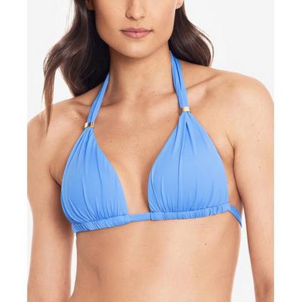 Lauren Ralph Lauren Beach Club Solid Molded Cup Halter Bikini Top