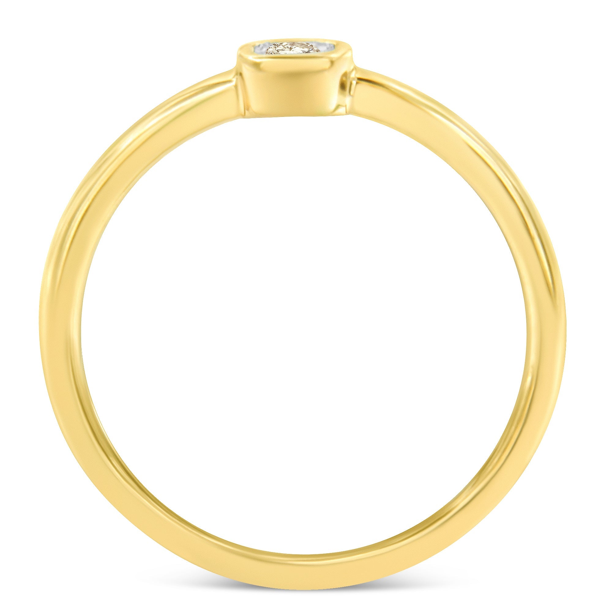 14K Yellow Gold Plated .925 Sterling Silver 1/20 Carat Diamond Square Cushion-Shaped Miracle Set Petite Fashion Promise Ring (J-K Color, I1-I2 Clarity) - Size 6