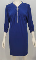 Jm Collection Zip-Neck a-Line Dress, Blue, Size XXL