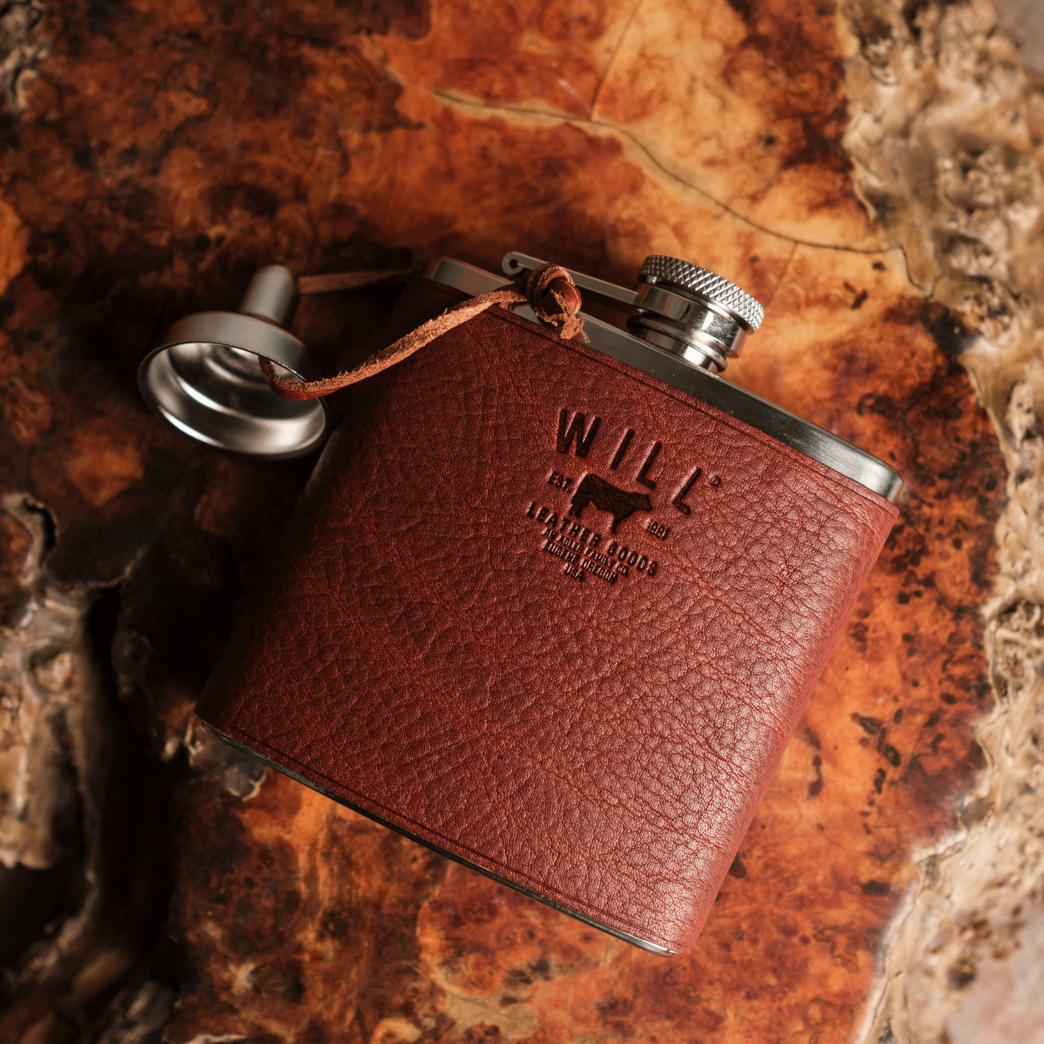 Leather & Stainless Steel Flask