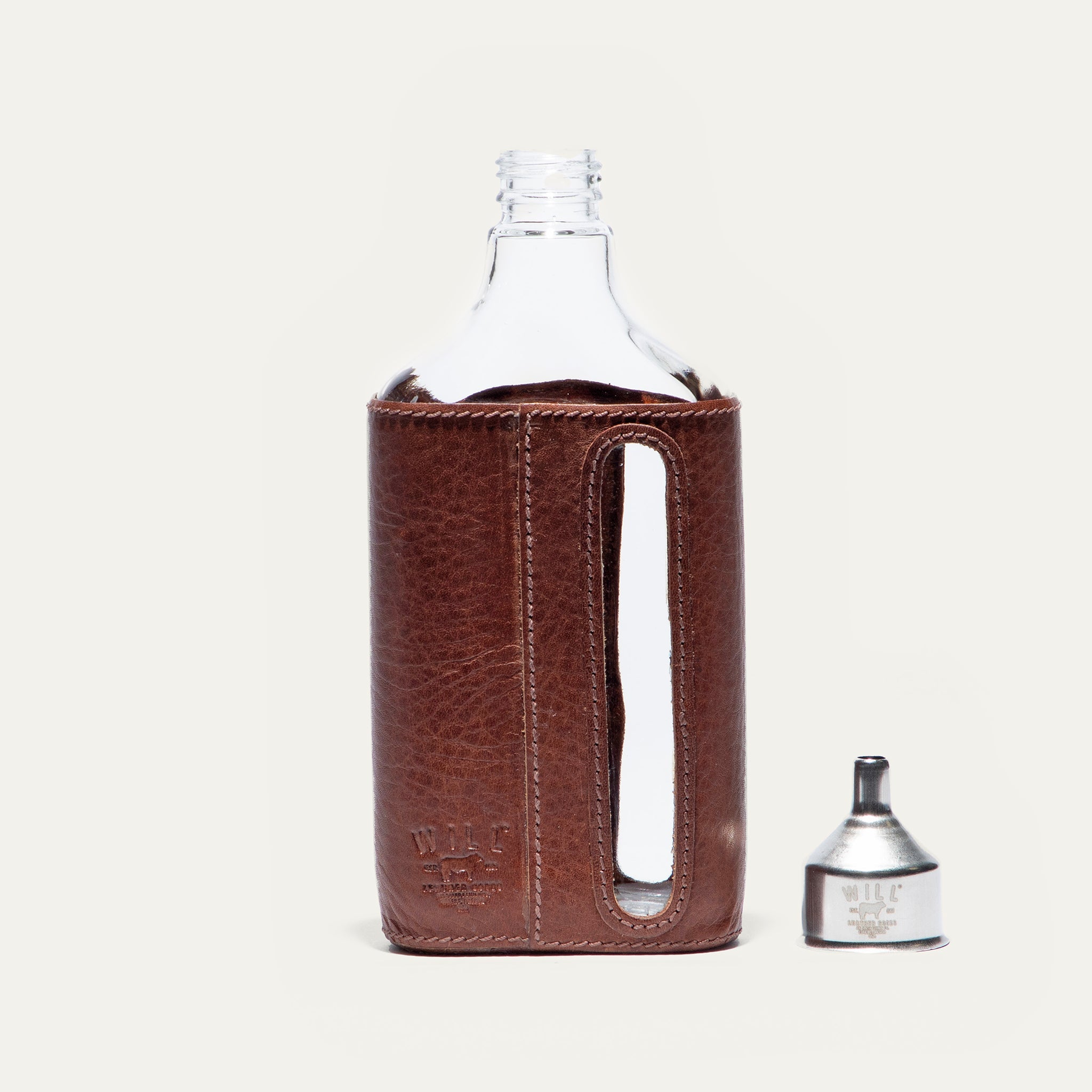 Glass Leather Flask 375Ml