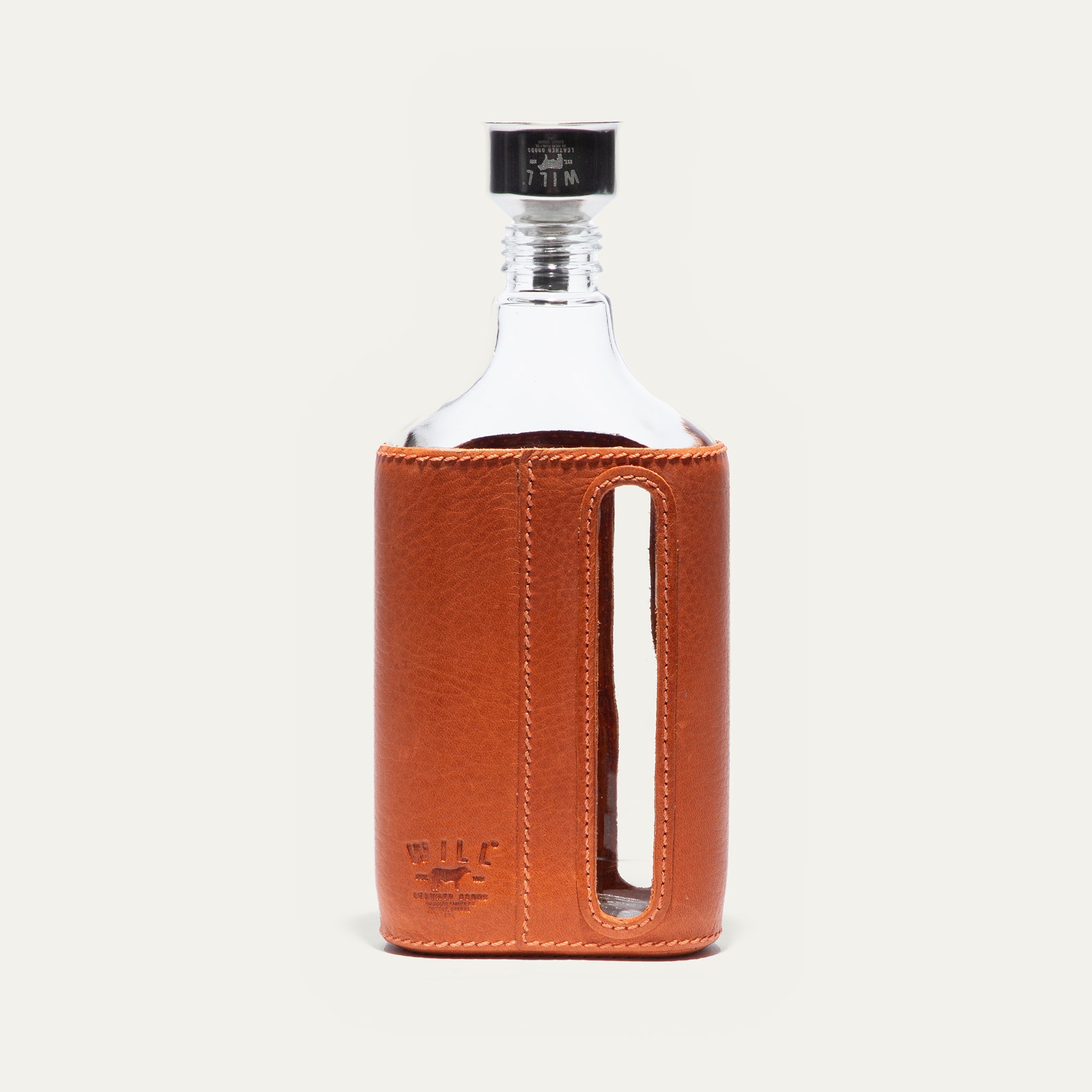 Glass Leather Flask 375Ml