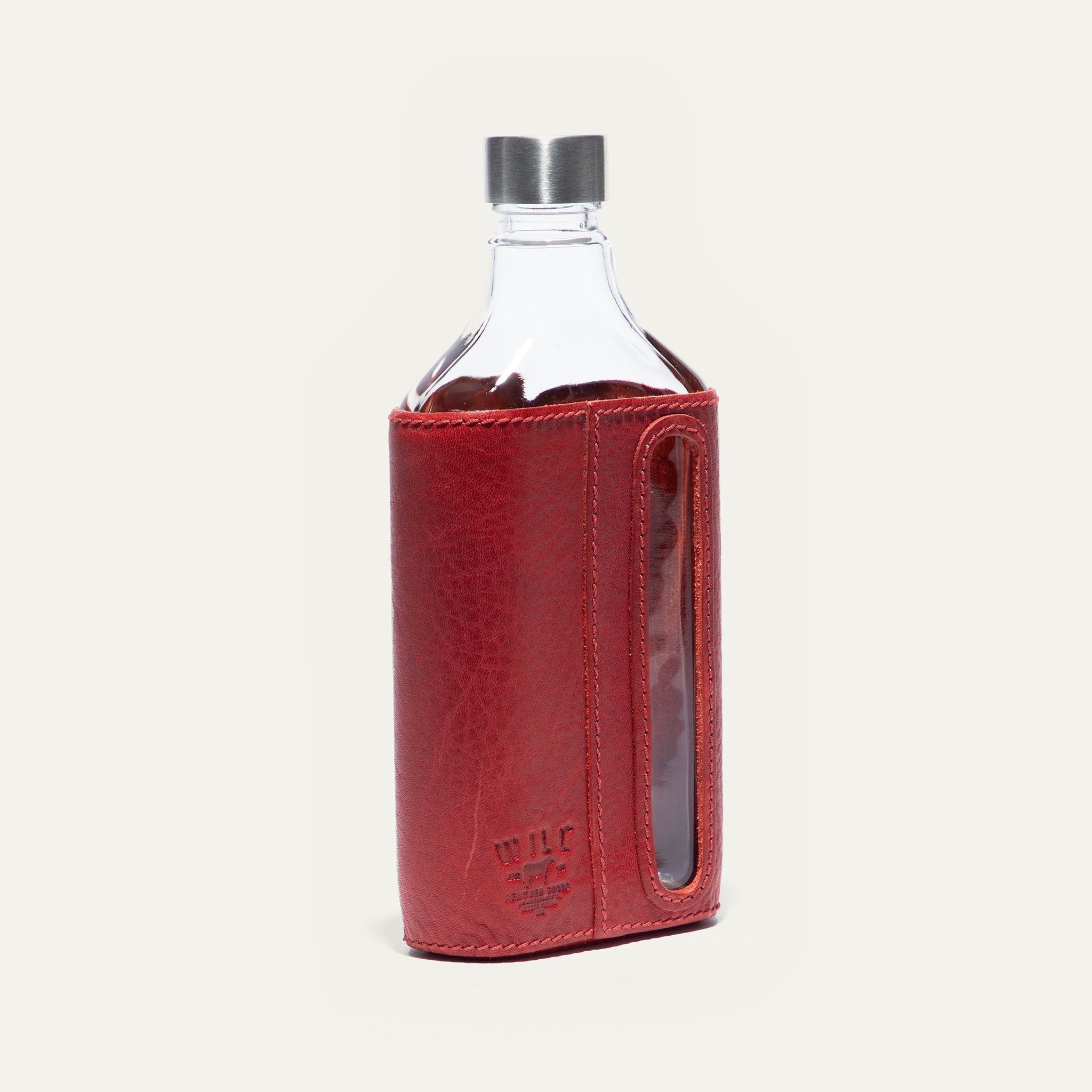 Glass Leather Flask 375Ml