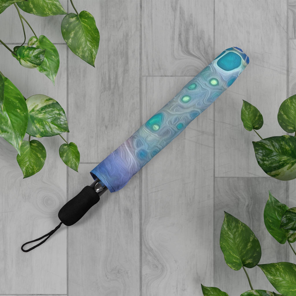 Unicorn Pastel Rainbow Foldable Umbrella — Compact Semi-Automatic Rain Parasol