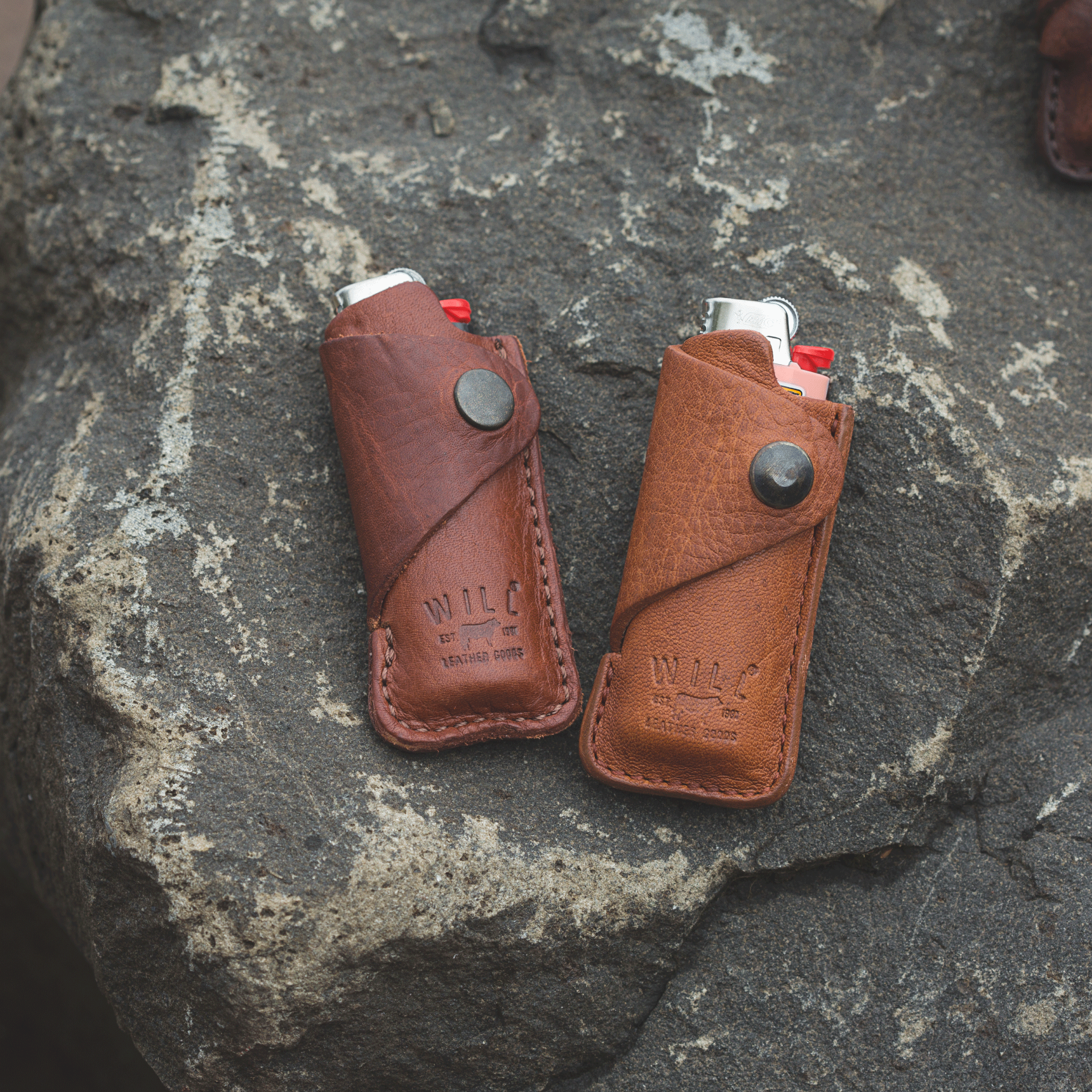Leather Cover with Lighter