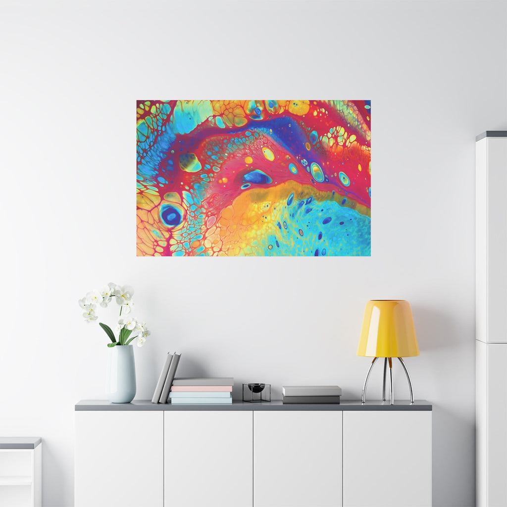 Bespattered Facade Rainbow Galaxy Stretched Matte Canvas Art Prints | Multiple Sizes
