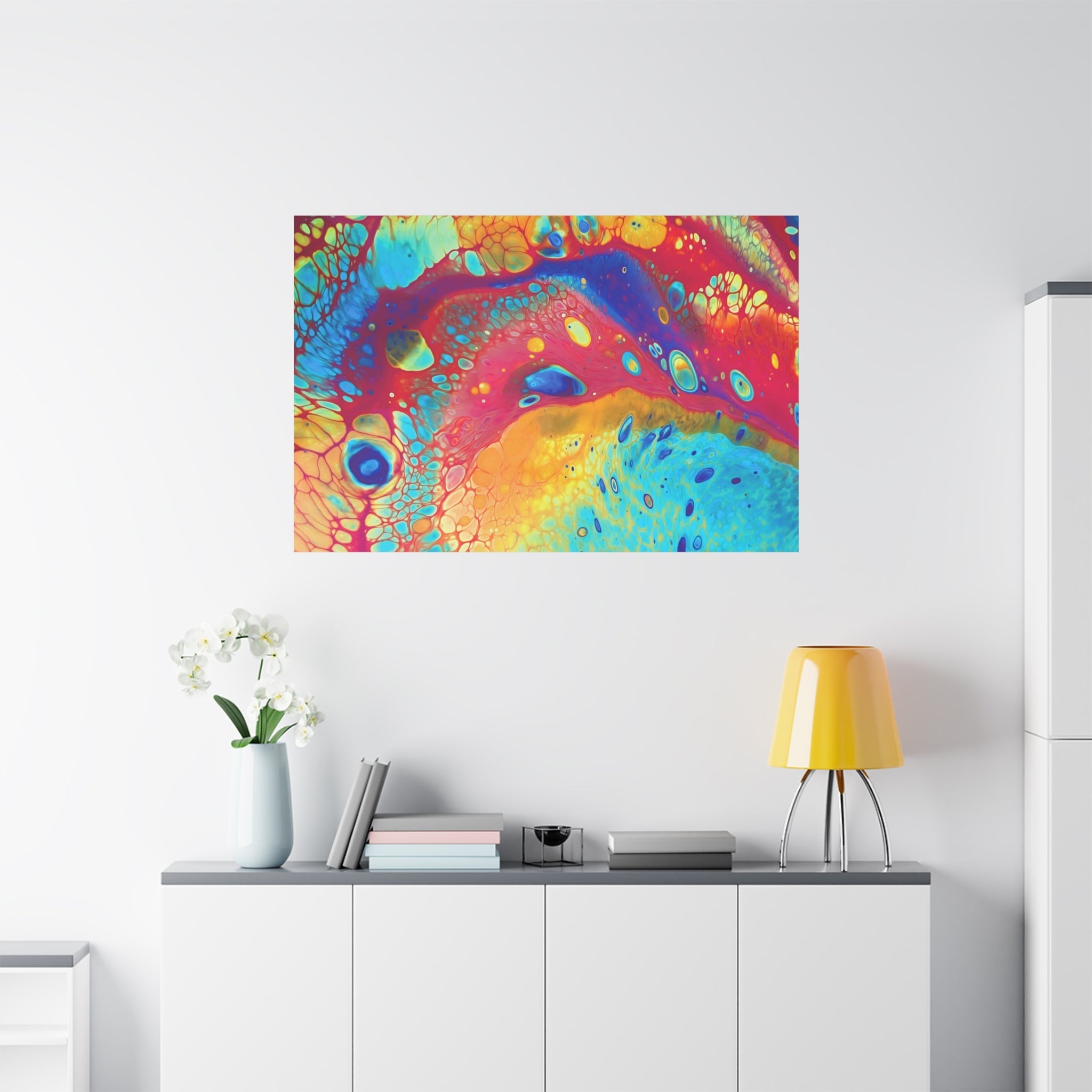 Bespattered Facade Rainbow Galaxy Stretched Matte Canvas Art Prints | Multiple Sizes