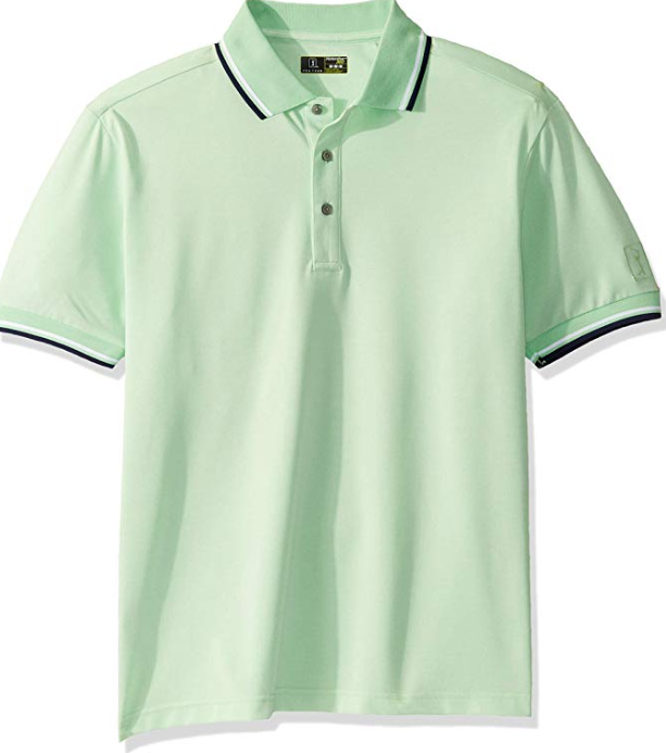 PGA Tour Mens Athletic-Fit Performance Stretch Moisture-Wicking Printed Polo, MD