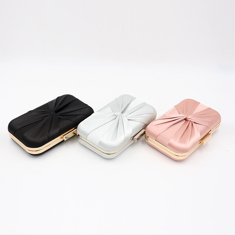 Handmade Silk Evening Clutch with Bow for Women