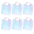 Zwish 2024 Iridescent Gift Bags Medium Size Clear Bags for Women Holographic Gift Bags for Party Wedding Birthday Christmas Festival Travel Shopping Gift bags with Handles(6PCS)