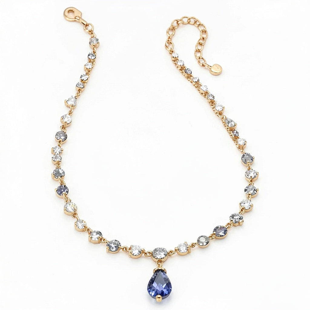 Charter Club Crystal and Stone Teardrop Lariat Necklace