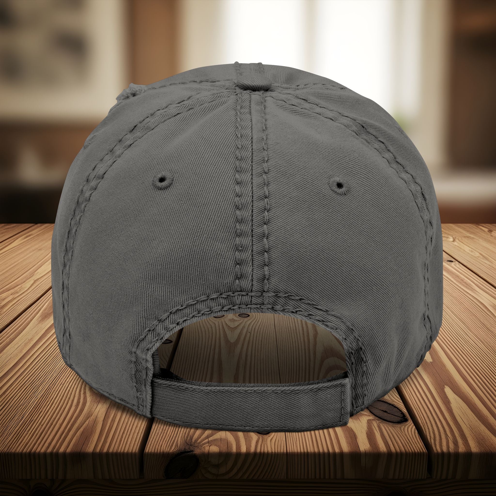 Bespattered Facade "Hang in There" Black Embroidered Distressed Cap