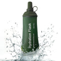 FR Soft Flask Collapsible Soft Water Bottle Running Water Bottle for Hydration Packs - Running & Hiking Folding Water Bottle （Green500ml）