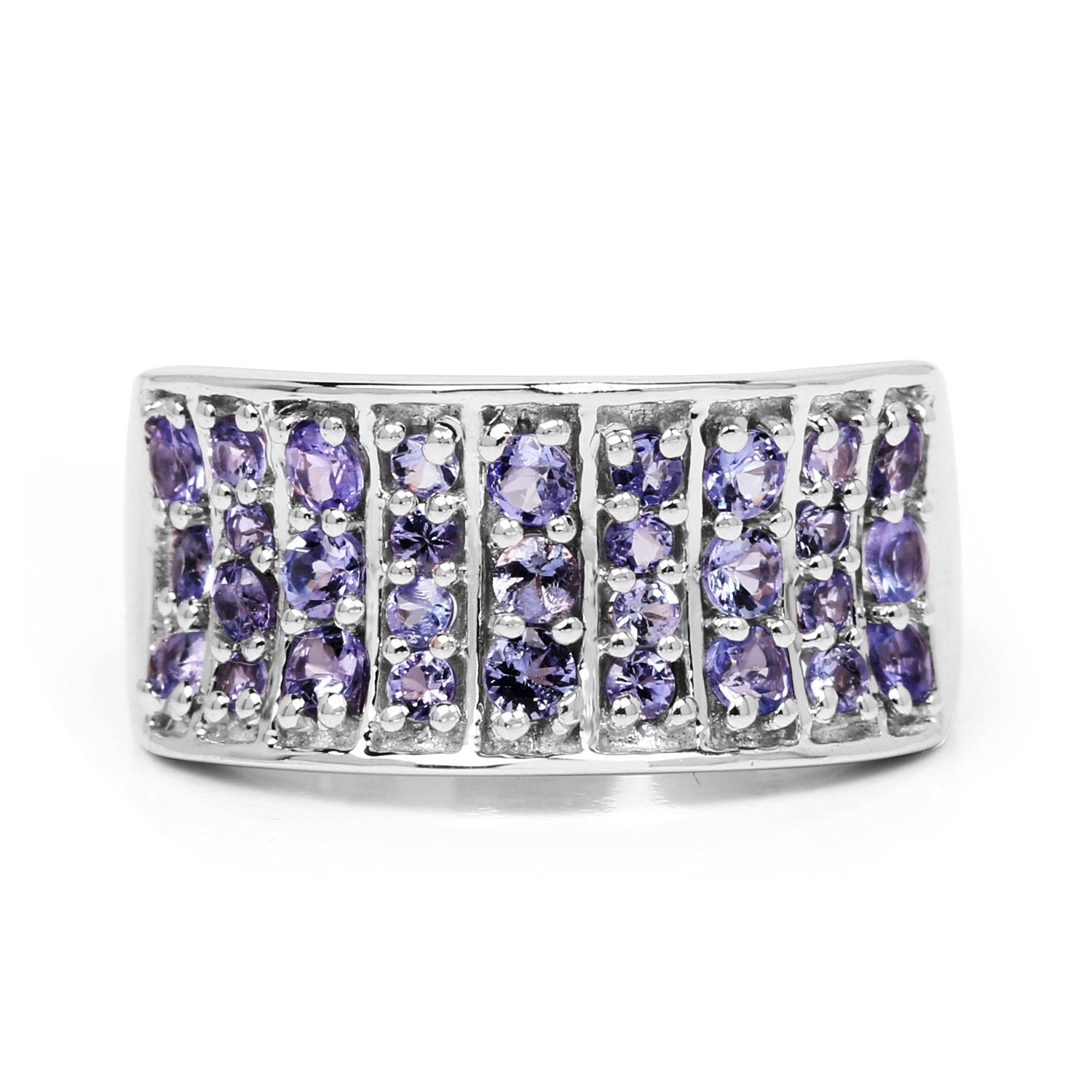 1.23 Carat Genuine Tanzanite .925 Sterling Silver Ring