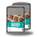 Bakers Secret Nonstick Cookie Sheets 15in baking area Baking Trays for Oven Premium Food-Grade Coating Non-stick Cookie Sheets Baking Accessories - The Classic Collection (2x Medium 15" x 11")