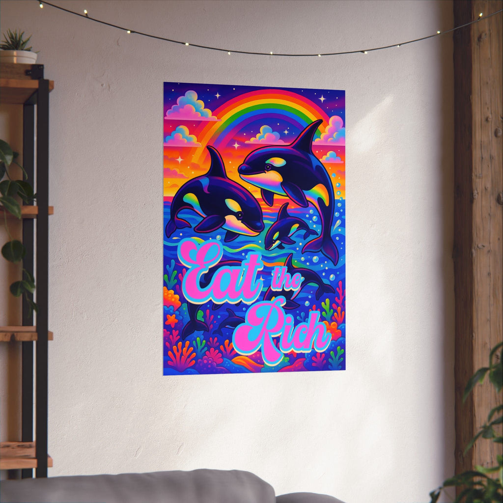 Bespattered Facade Eat the Rich Orcas Rainbow Giclée Archival Matte Paper Prints