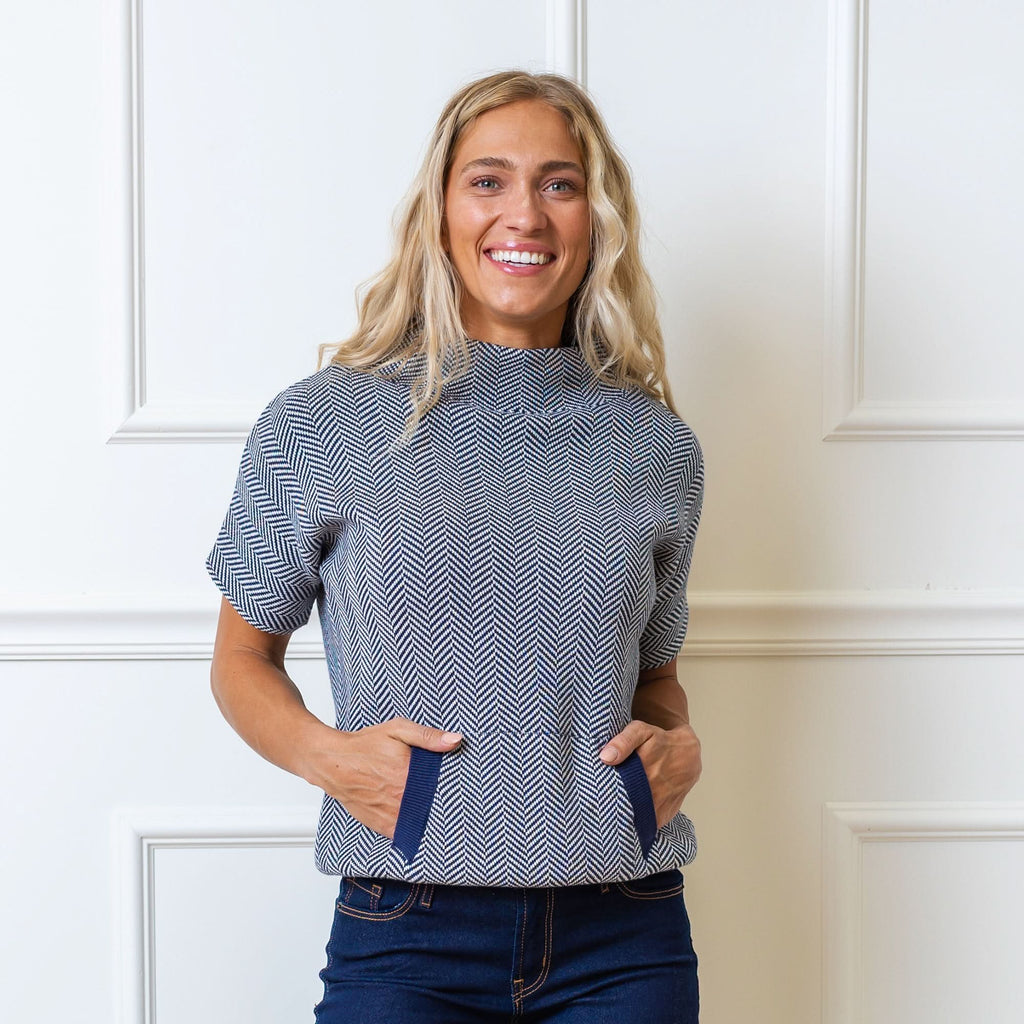 Mock Neck Short Sleeve Sweater