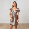 Puff Sleeve Crossover Dress