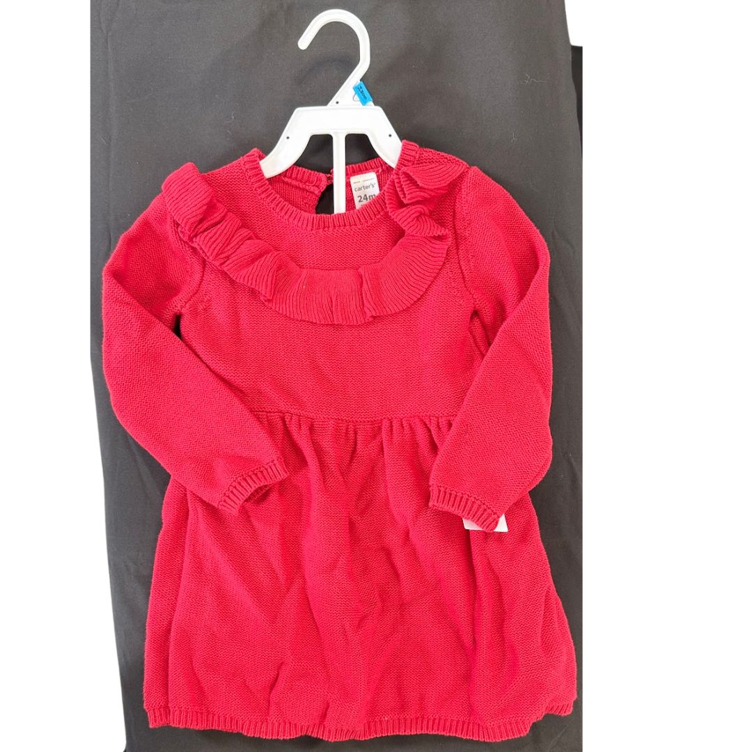 Carter's Girls Knit Ruffle Stunning Dress, 24 months