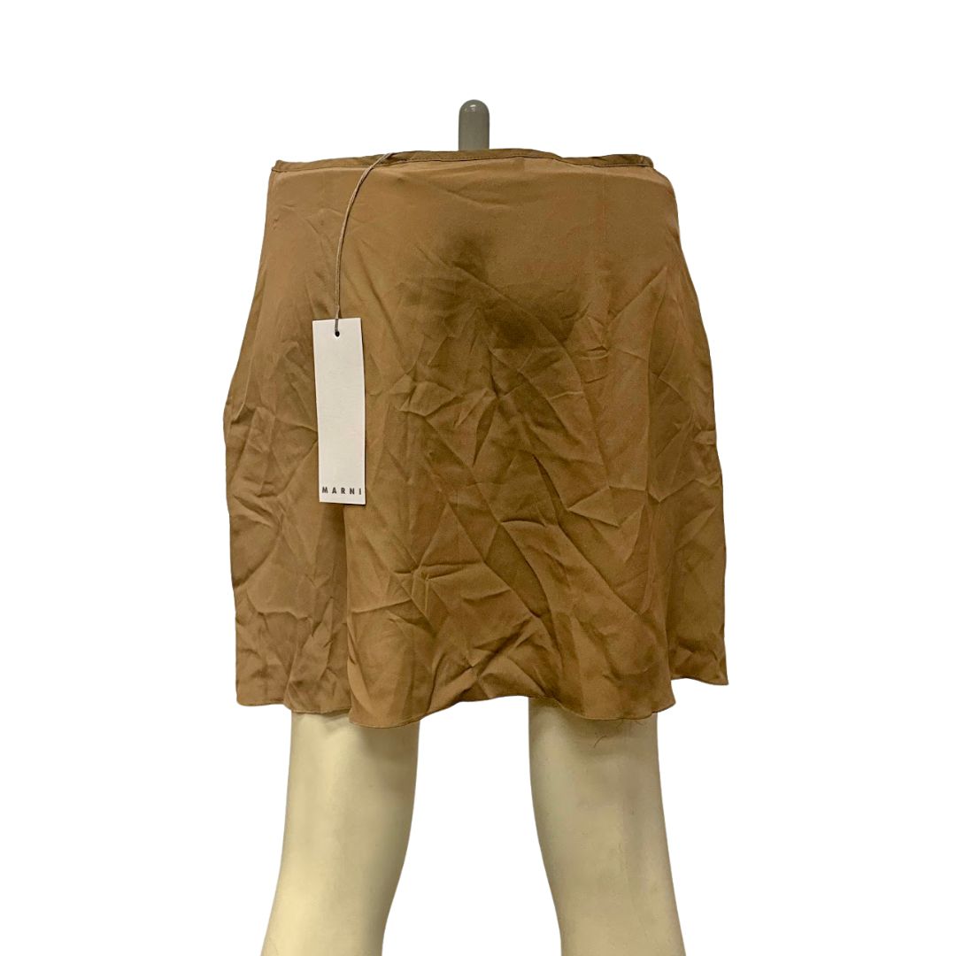 MARNI Mini skirt Crepe no Applique Basic Solid Color, Size 6