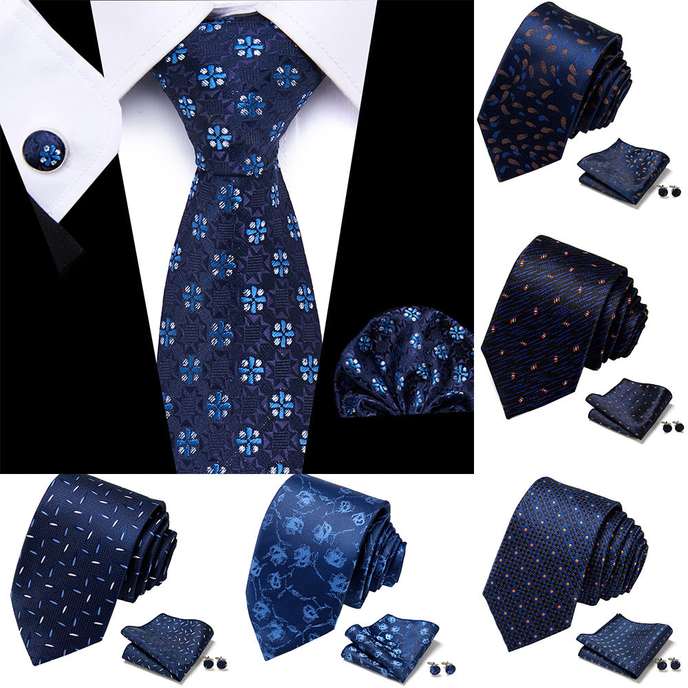 Men's Tie Set - Various Patterns, European Style (3 Pieces)