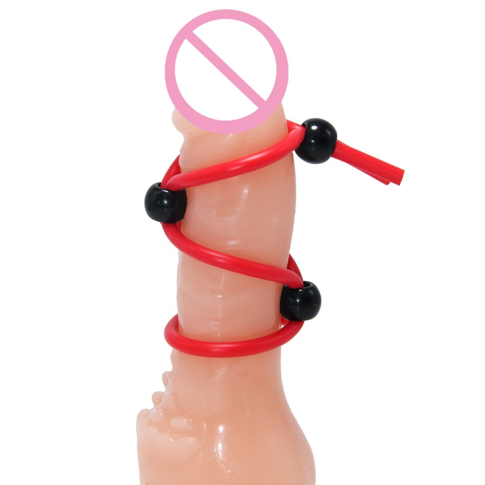 Red Silicone Delay Ring for Couples' Pleasure Use