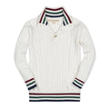 Organic Mock Neck Cable Sweater