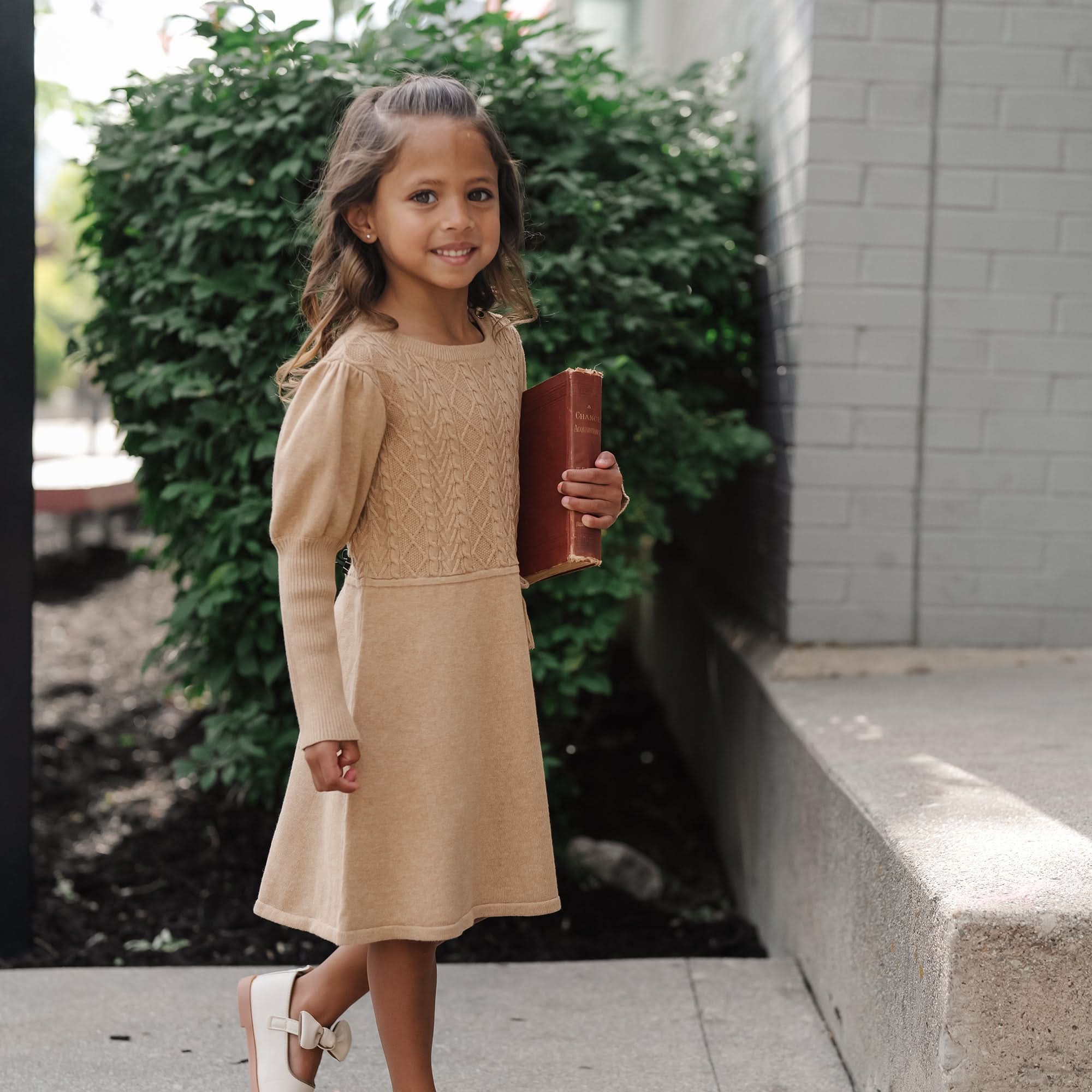Organic Cable Bodice Sweater Dress - Baby