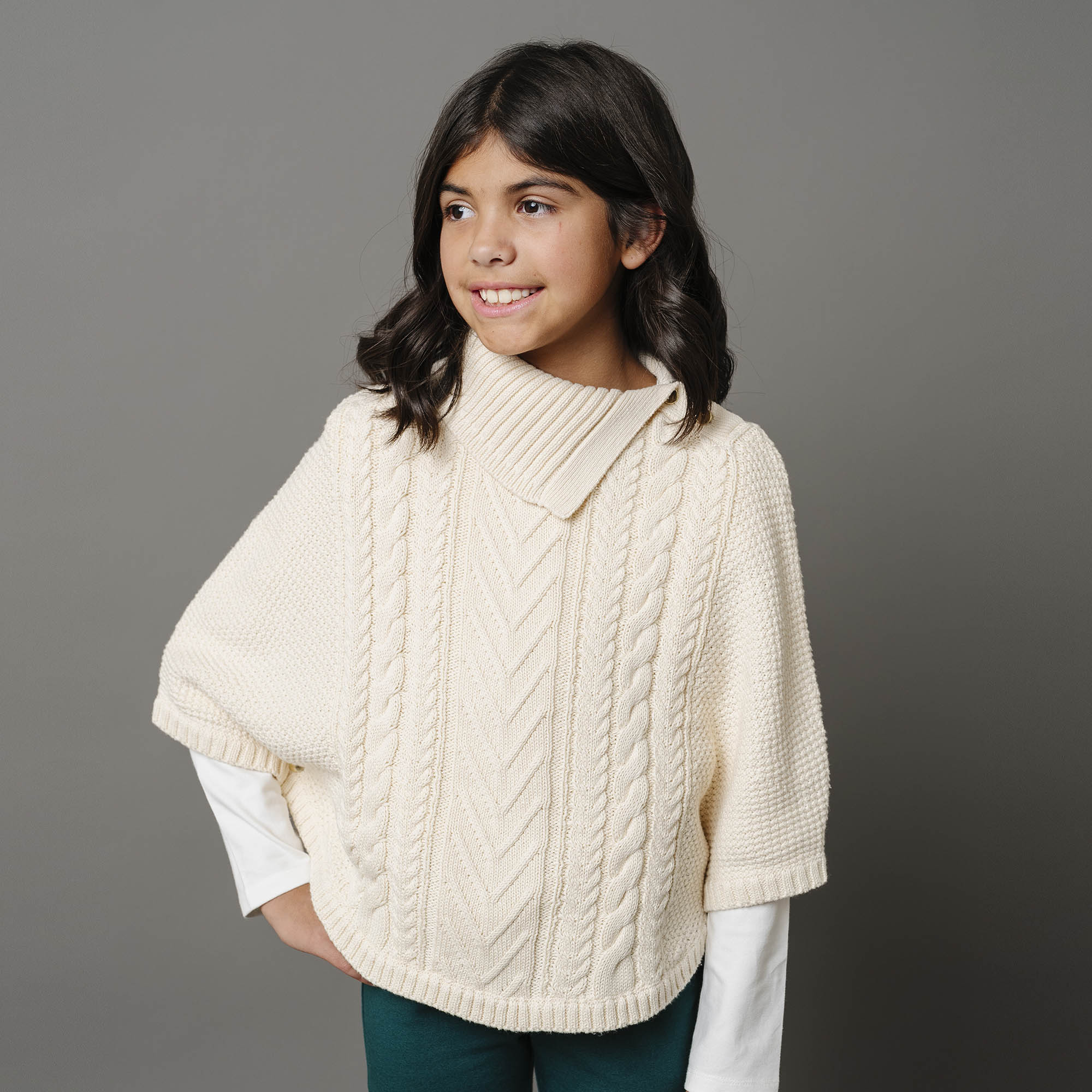 Organic Split Collar Sweater Cape - Baby