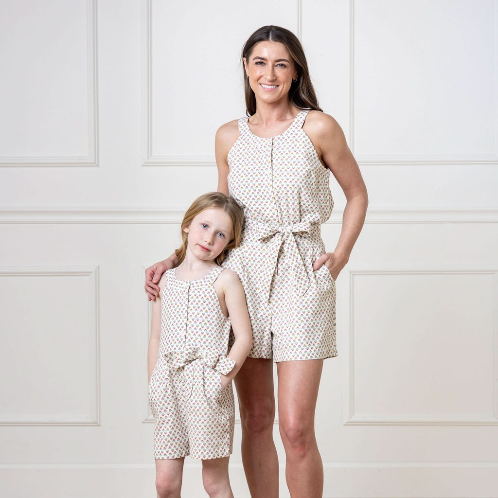 Button Front Halter Romper