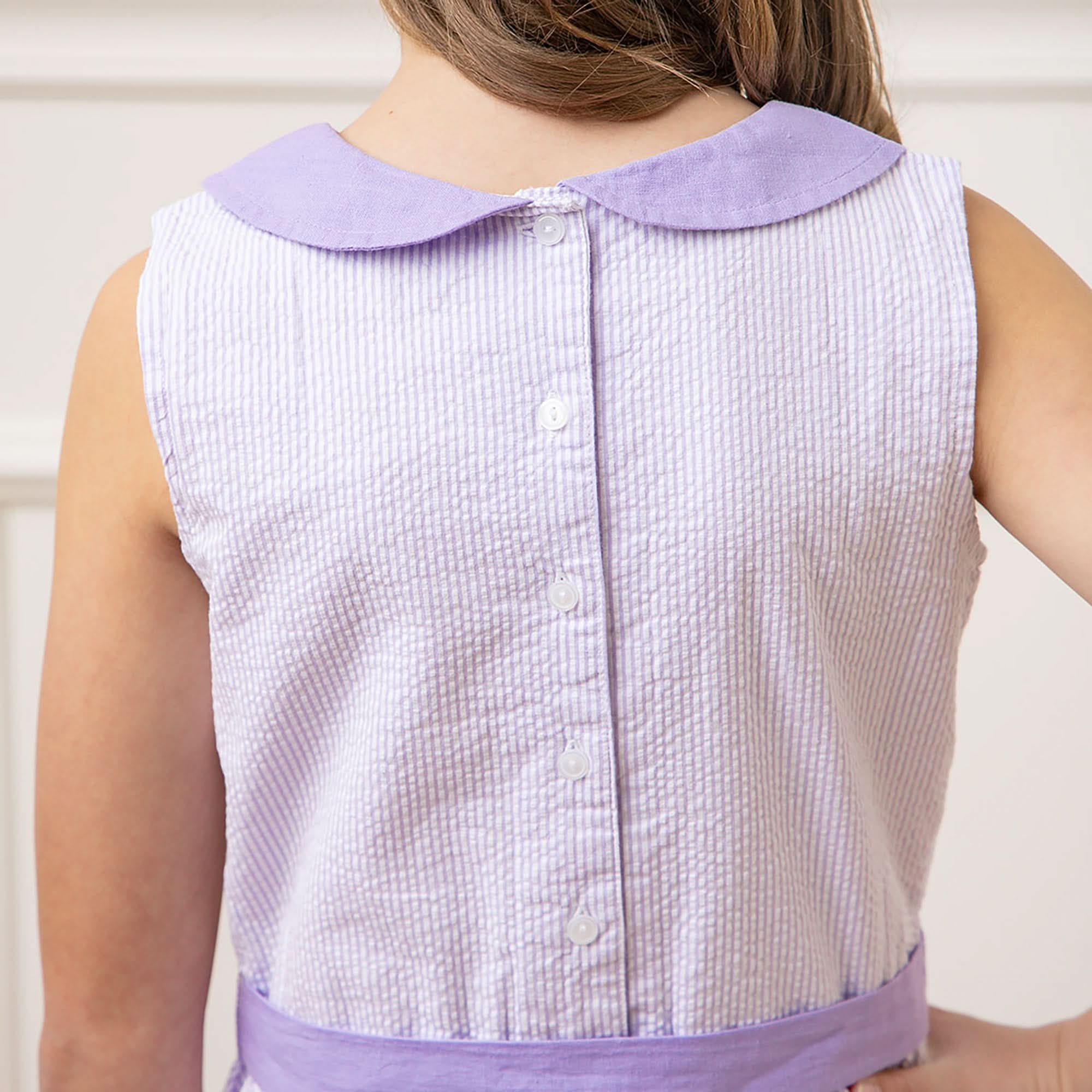 Organic Seersucker Peter Pan Collar Dress