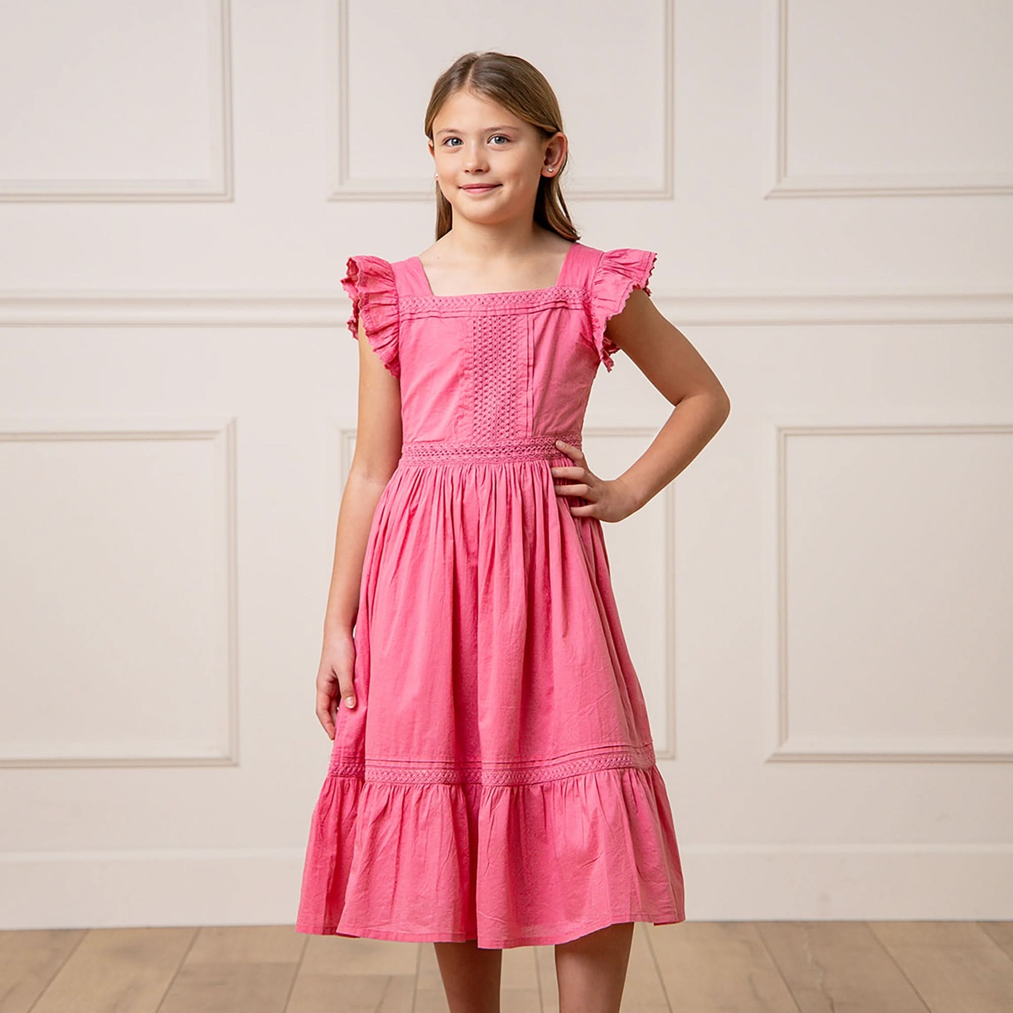 Flutter Sleeve Organic Maxi Dress - Baby