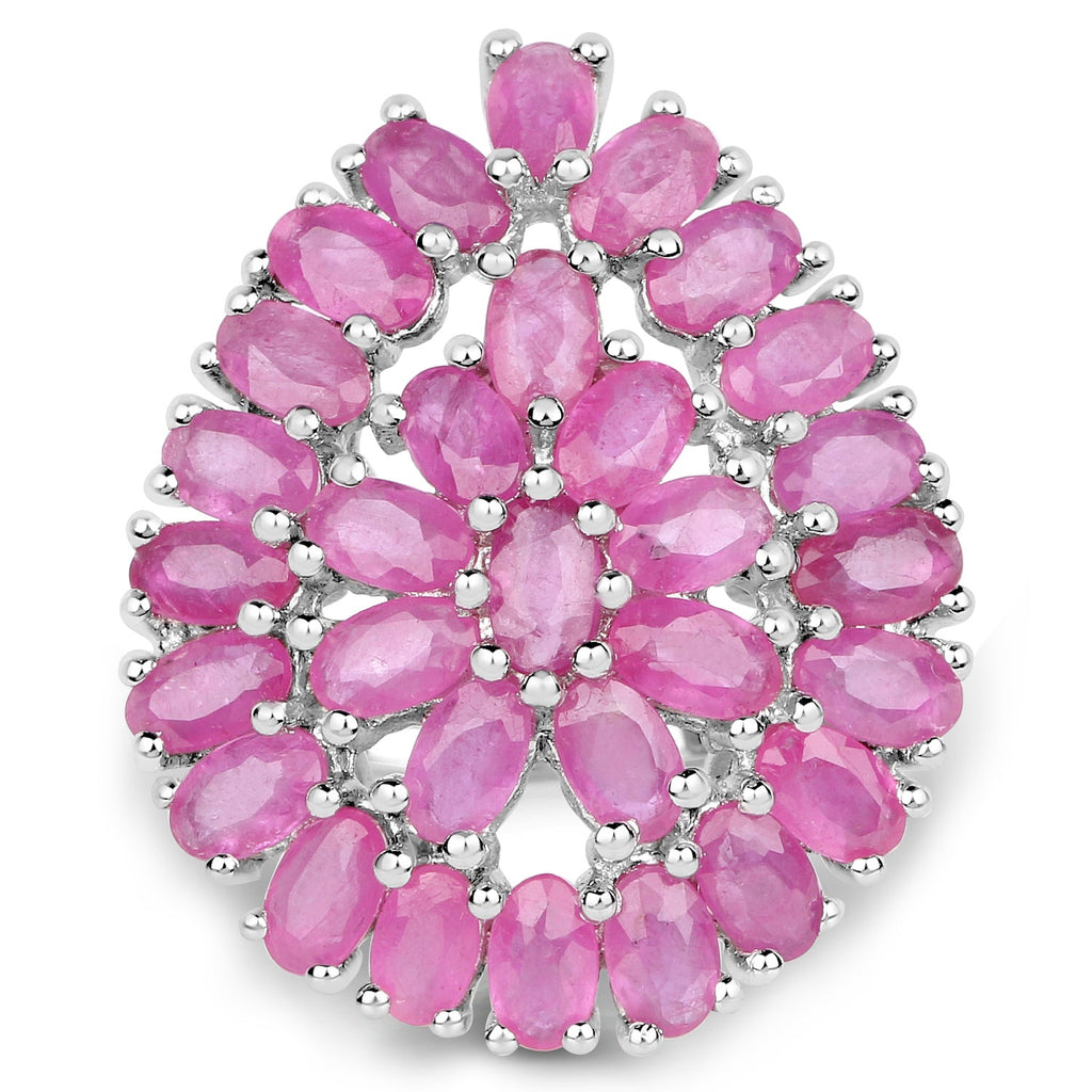 8.10 Carat Genuine Ruby .925 Sterling Silver Ring