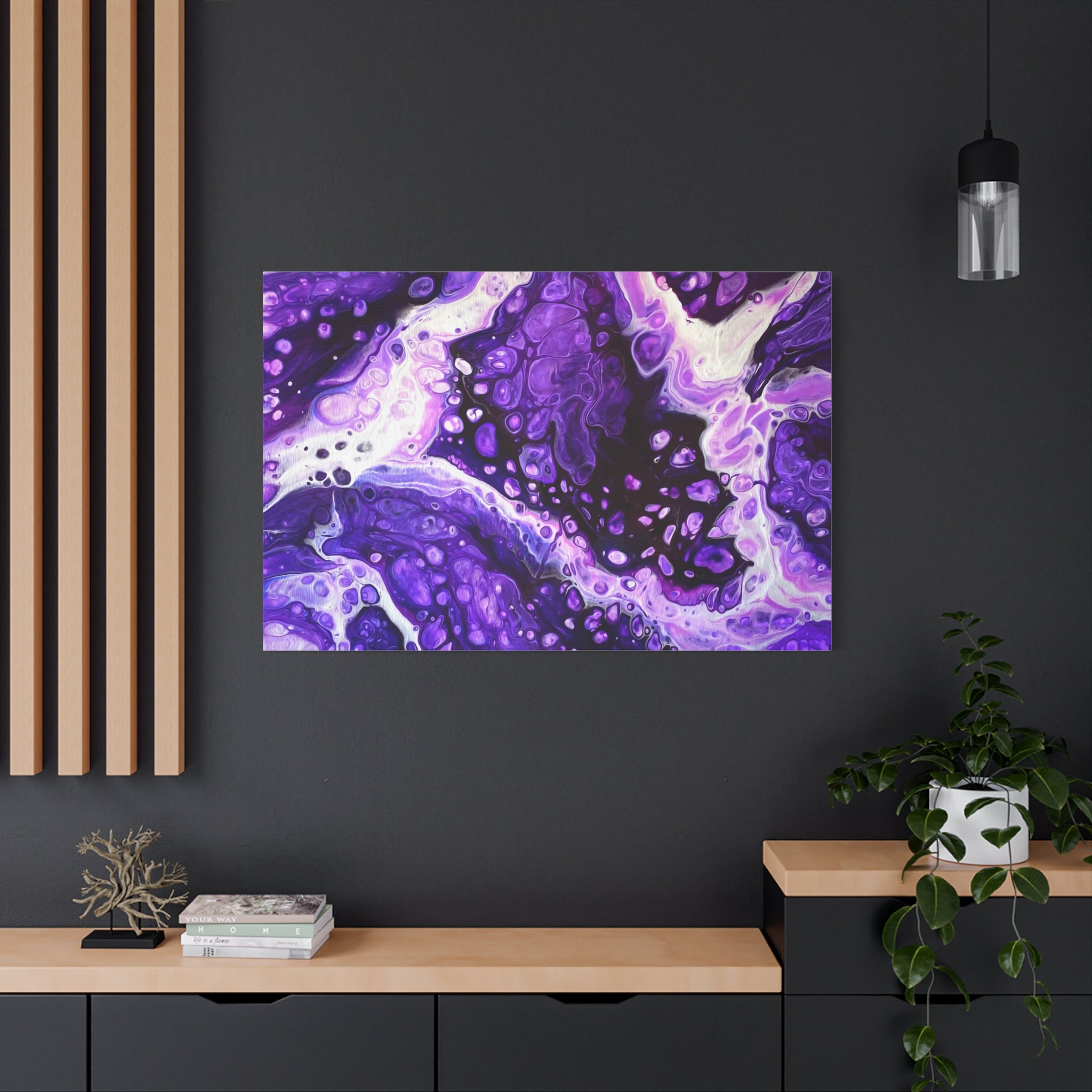 Bespattered Facade Purple Haze Stretched Matte Canvas Art Prints | Multiple Sizes