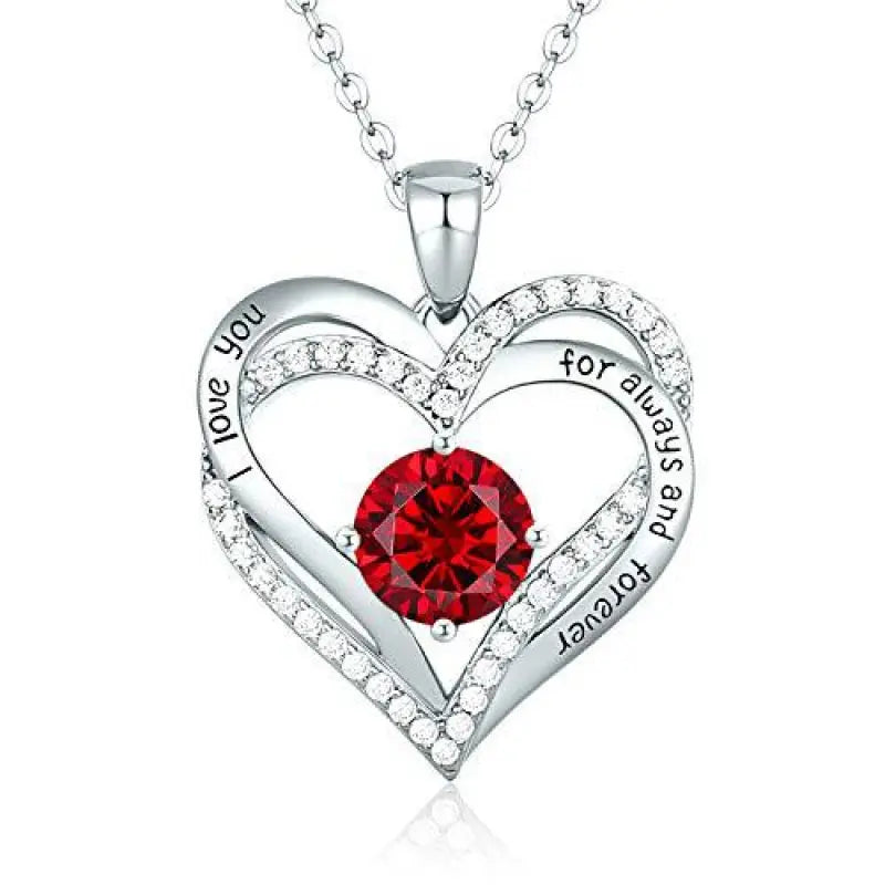 Diamond Zircon Heart Pendant Women's Clavicle Necklace
