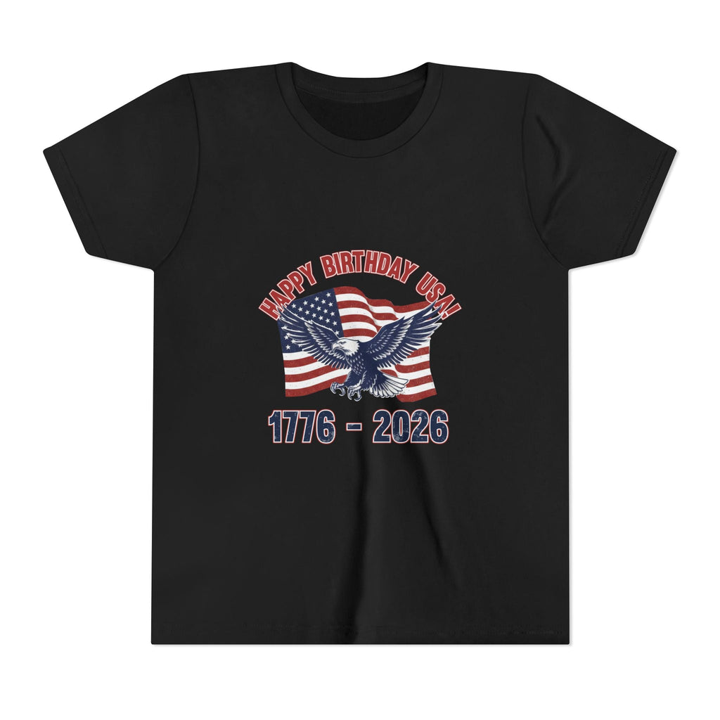 Kids' 4th of July Tee – "Happy Birthday USA" 1776-2026 Eagle & Flag