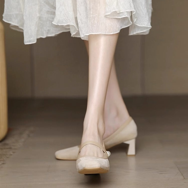 Spring New Fashion Pointed Toe Chunky Heels for Women