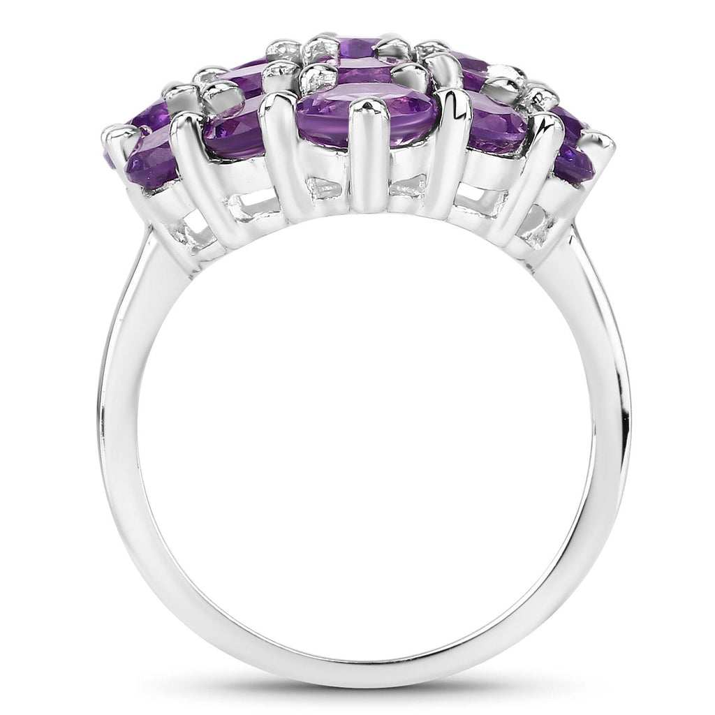 5.44 Carat Genuine Amethyst .925 Sterling Silver Ring