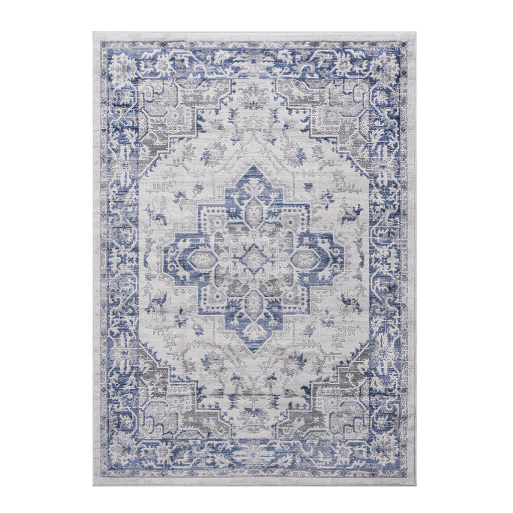 NAAR MARFI Collection 2X3 Blue / Grey / Oriental Doormat Rug