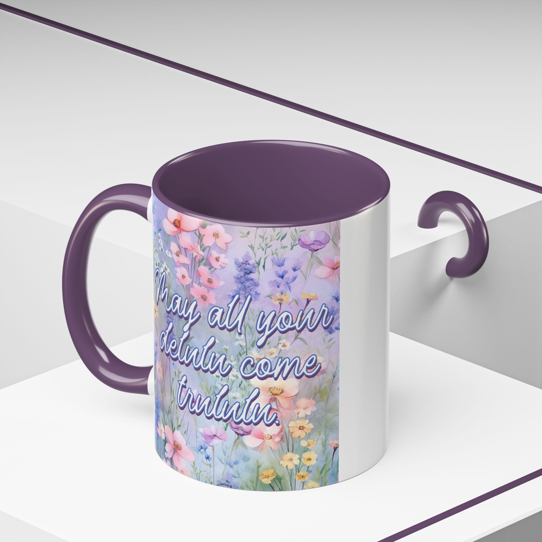Bespattered Facade May All Your Delulu Come Trululu Pastel Floral Mug | Four Colors | 11oz or 15oz
