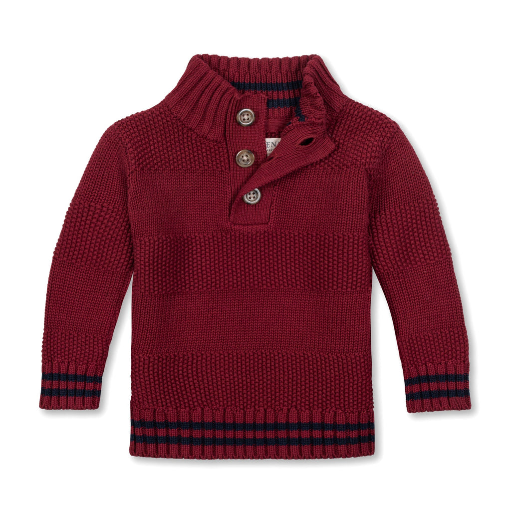 Organic Mock Neck Stripe Sweater